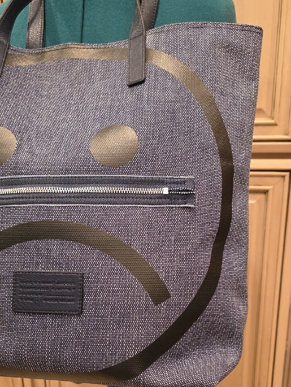 Rare Never Carried Marc By Marc Jacobs Denim Unsmiley Tote - Picture 3 of 12